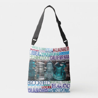 Vintage GLASS INSULATORS Collectors Tote