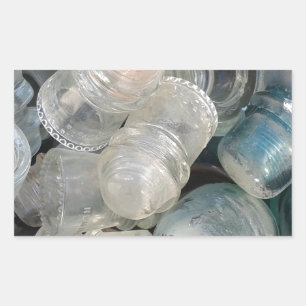 Vintage Glass Insulators Rectangular Sticker