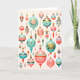 Vintage Glass Ornaments Holiday  Card
