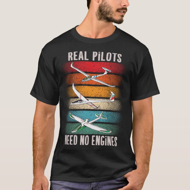 Vintage Glider Pilot Glider T-Shirt (Front)