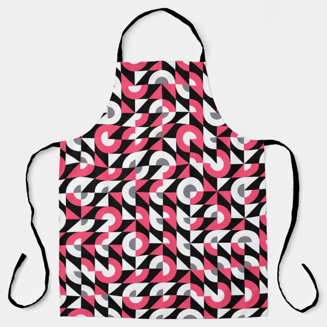 Vintage Glitch: Geometric Abstract Pattern Apron (Front)