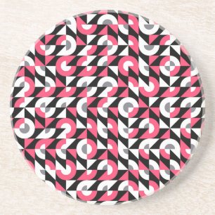Vintage Glitch: Geometric Abstract Pattern Coaster
