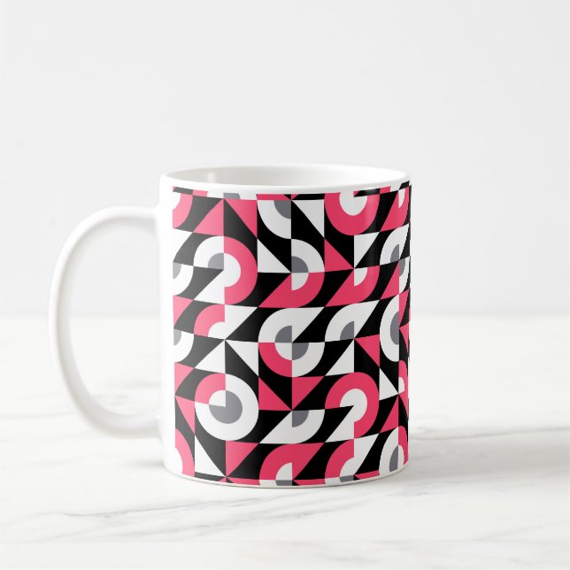 Vintage Glitch: Geometric Abstract Pattern Coffee Mug (Left)