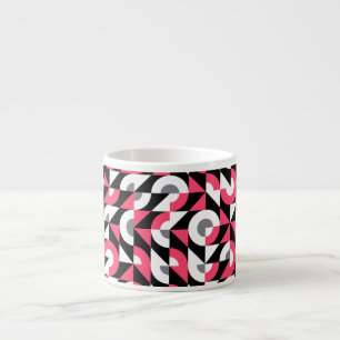 Vintage Glitch: Geometric Abstract Pattern Espresso Cup