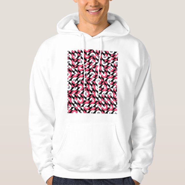 Vintage Glitch: Geometric Abstract Pattern Hoodie (Front)