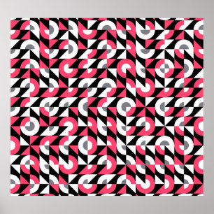 Vintage Glitch: Geometric Abstract Pattern Poster