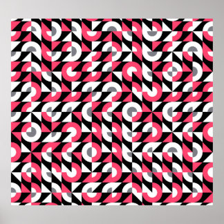 Vintage Glitch: Geometric Abstract Pattern Poster