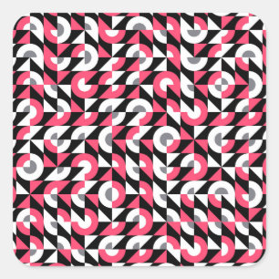 Vintage Glitch: Geometric Abstract Pattern Square Sticker