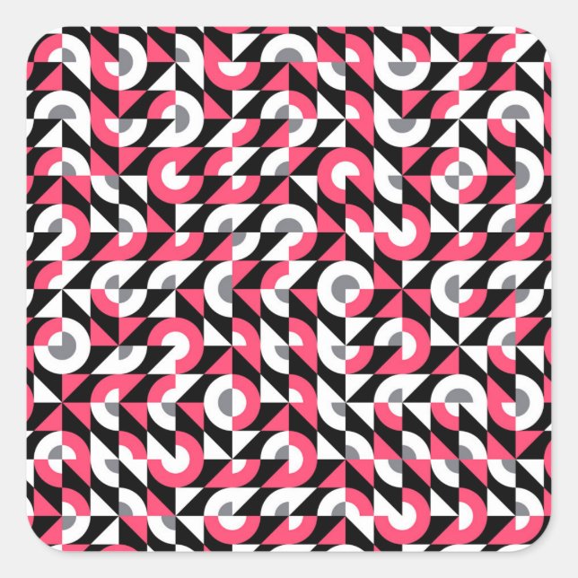 Vintage Glitch: Geometric Abstract Pattern Square Sticker (Front)