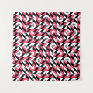 Vintage Glitch: Geometric Abstract Pattern Tapestry