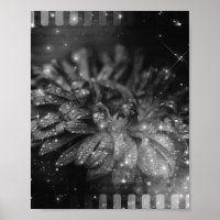 Vintage Glitter Flower Film Strip Background