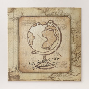 Vintage Globe. Geography & History Teacher Gift Jigsaw Puzzle