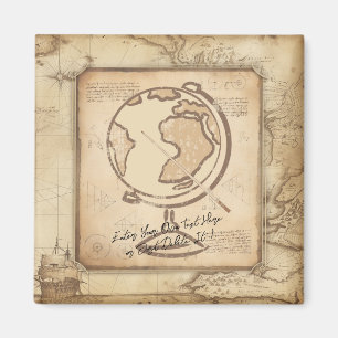 Vintage Globe. Geography & History Teacher Gift Magnet