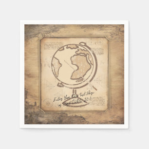 Vintage Globe. Geography & History Teacher Gift Napkin