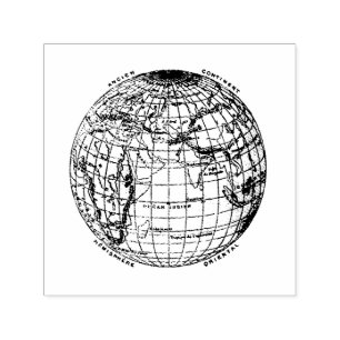 VINTAGE GLOBE RUBBER STAMP