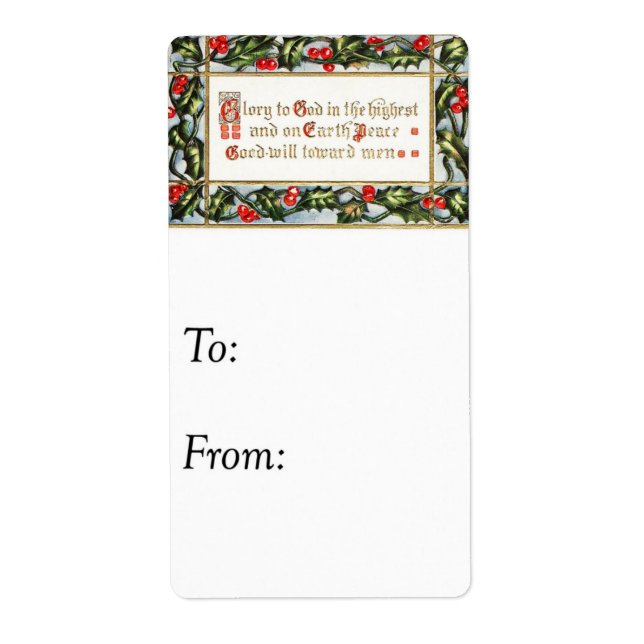 Vintage Glory to God Gift Tag (Front)