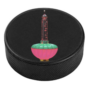 Vintage Glowing Holiday Bubble Light  Hockey Puck