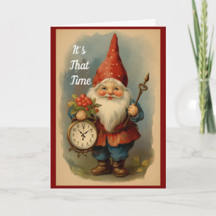 Vintage Gnome Birthday Card