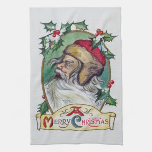 Vintage Gnome Christmas Tea Towel