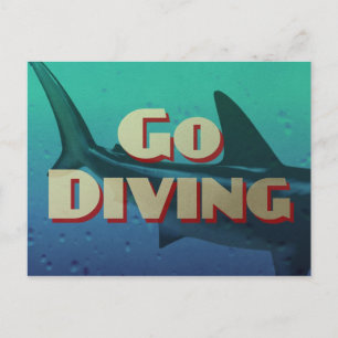 Vintage Go Diving Scuba Postcard