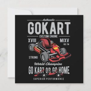 Vintage Go-Kart Racing Logo Card