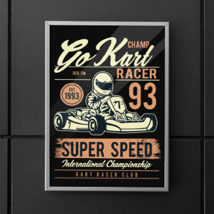 Vintage Go Kart Racing  Poster