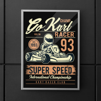 Vintage Go Kart Racing  Poster