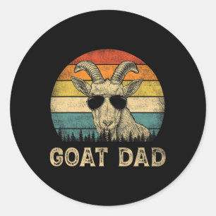 Vintage Goat Dad Goat Lovers Daddy Father&#; s Day Classic Round Sticker