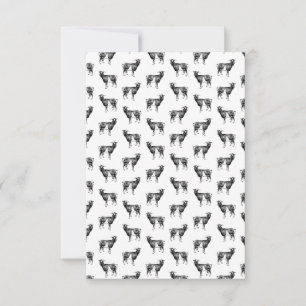 Vintage Goat Print Pattern CUSTOM BACKGROUND COLOR Thank You Card