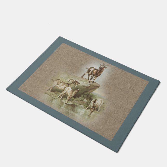 Vintage Goats Country Farm and Pets Doormat (Angled)