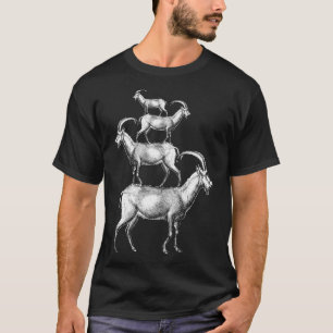 Vintage Goats Pile Farmer Gift Retro Mountains Goa T-Shirt