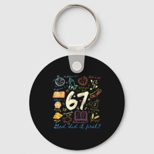 Vintage God Did It First 67 Six Seven Meme Christi Key Ring