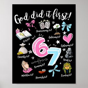 Vintage God Did It First 67 Six Seven Meme Christi Poster