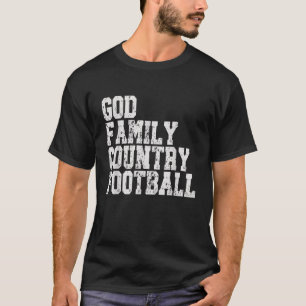 Vintage God Family Country Football for Men Women T-Shirt