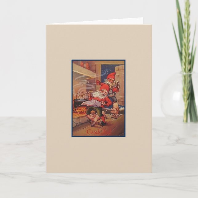 Vintage God Jul Christmas Card (Front)