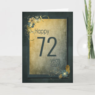 Vintage Gold 72nd Birthday Card