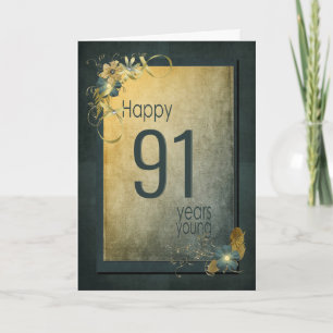 Vintage Gold 91st Birthday Card