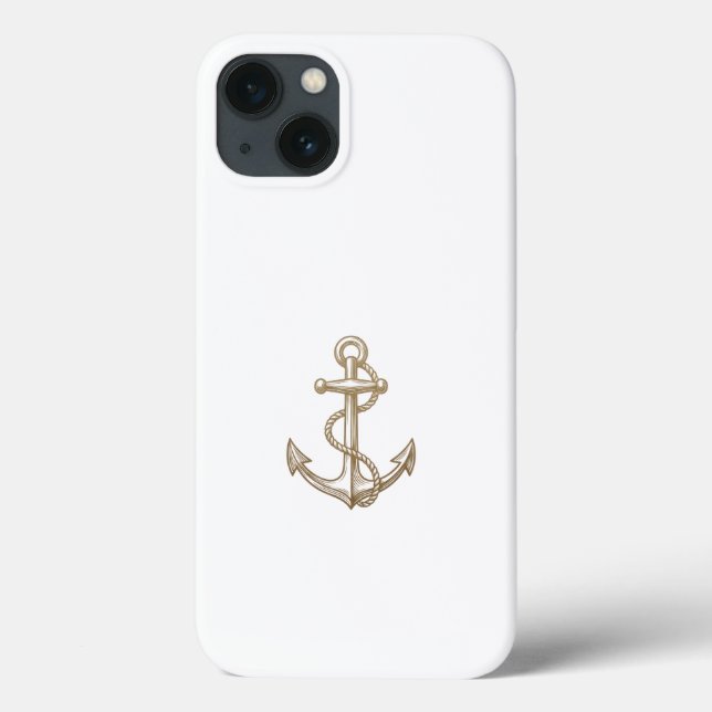 Vintage Gold Anchor Phone Case (Back)