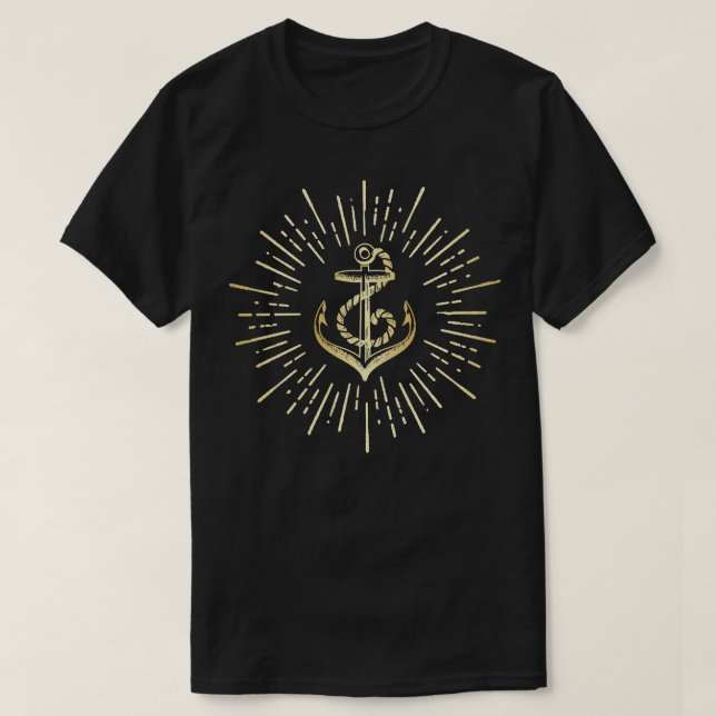 Vintage Gold Anchor T-Shirt (Design Front)