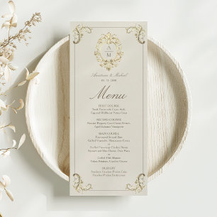 Vintage Gold Baroque Wedding Menu
