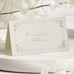 Vintage Gold Baroque Wedding Place Card