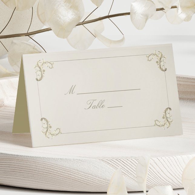 Vintage Gold Baroque Wedding Place Card (Creator Uploaded)