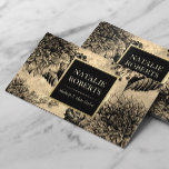 Vintage Gold Black Floral Makeup Artist Hair Salon Business Card<br><div class="desc">Vintage Gold Black Floral Makeup Artist Hair Salon Business Cards.</div>