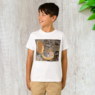 Vintage Gold Compass on Antique Pirate Map  T-Shirt