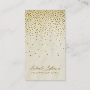 Vintage Gold Confetti Elegant Business Card