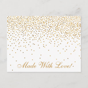 Vintage Gold Confetti Kitchen Shower Recipe Cards