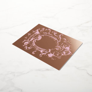 Vintage Gold Crown Frame Foil Invitation Postcard