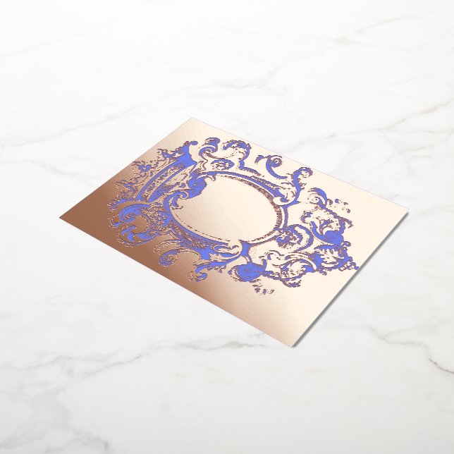 Vintage Gold Crown Frame Foil Invitation Postcard (Rotated)