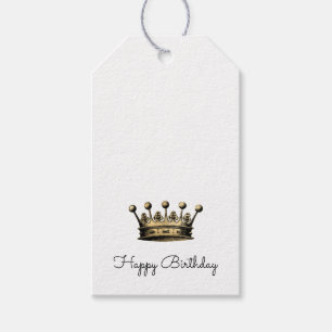 Vintage Gold Crown Royal HAPPY BIRTHDAY Fun Gift Tags