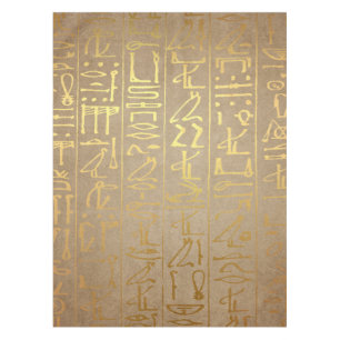 Vintage Gold Egyptian Hieroglyphics Paper Print Tablecloth